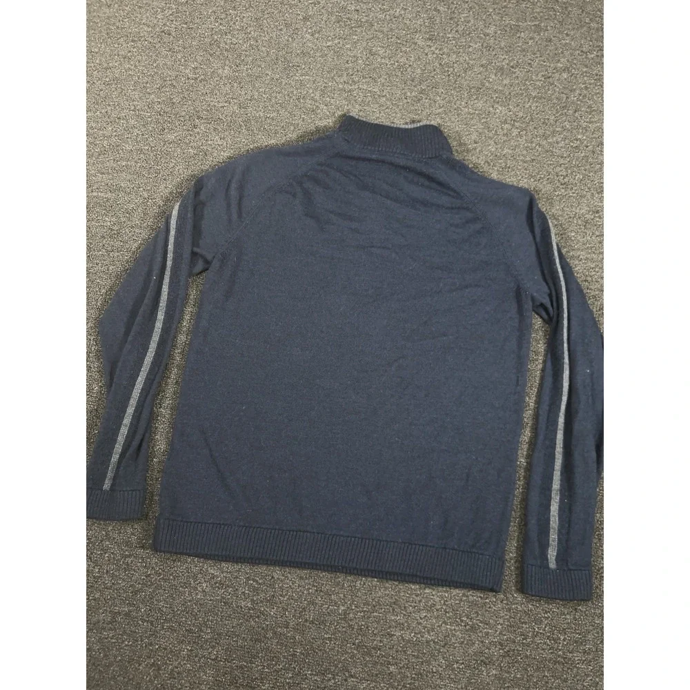 Smartwool Sweater Men's Large Merino Wool 1/4 Zip Pullover Mock Neck Navy Blue